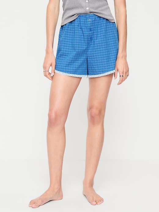 Image number 1 showing, Classic Poplin Boxer Pajama Shorts