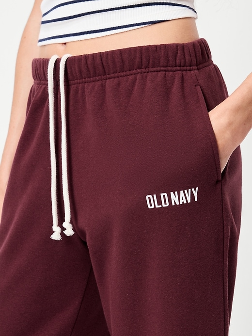 Image number 4 showing, High-Waisted Fleece Wide-Leg Sweatpants