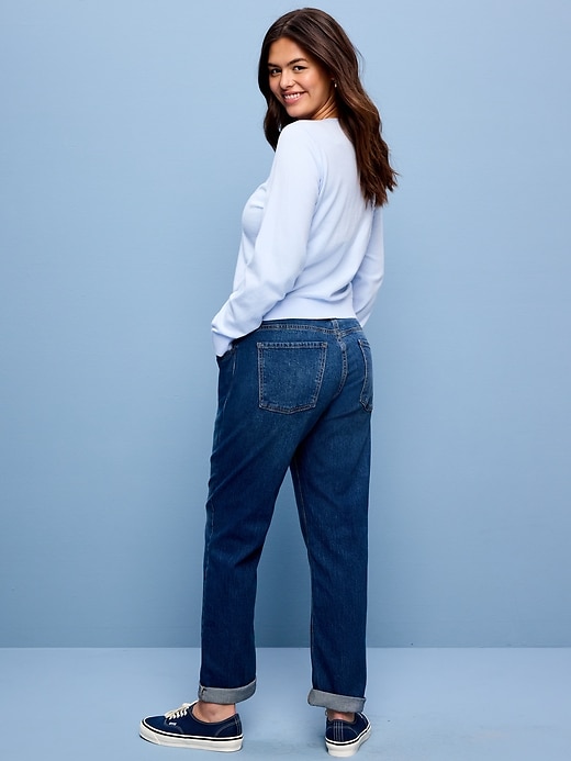 Image number 7 showing, Mid-Rise Wow Boyfriend Straight Jeans