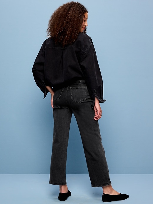 Image number 3 showing, High-Waisted Weekender Pull-On Crop Wide-Leg Jeans