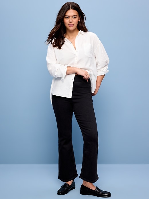 Image number 5 showing, High-Waisted Weekender Pull-On Crop Flare Jeans