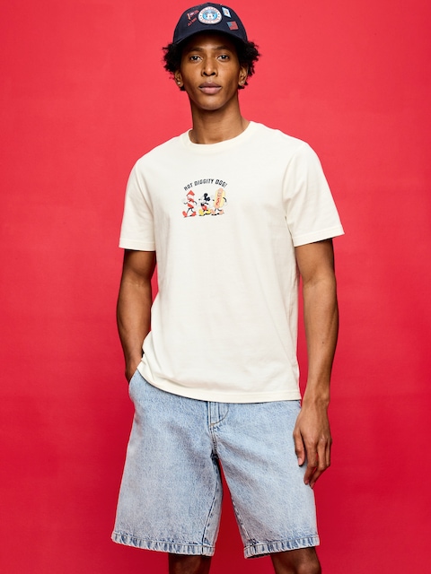 Old Navy x Disney Mickey Mouse Logo-Graphic T-Shirt for Adults