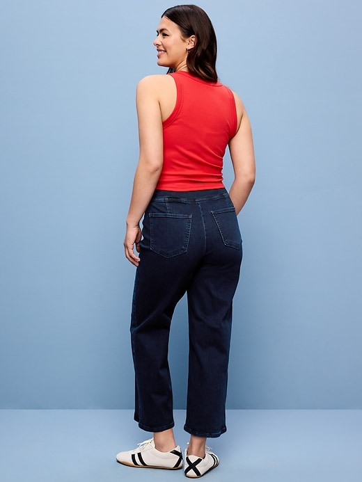 Image number 7 showing, High-Waisted Weekender Pull-On Crop Wide-Leg Jeans