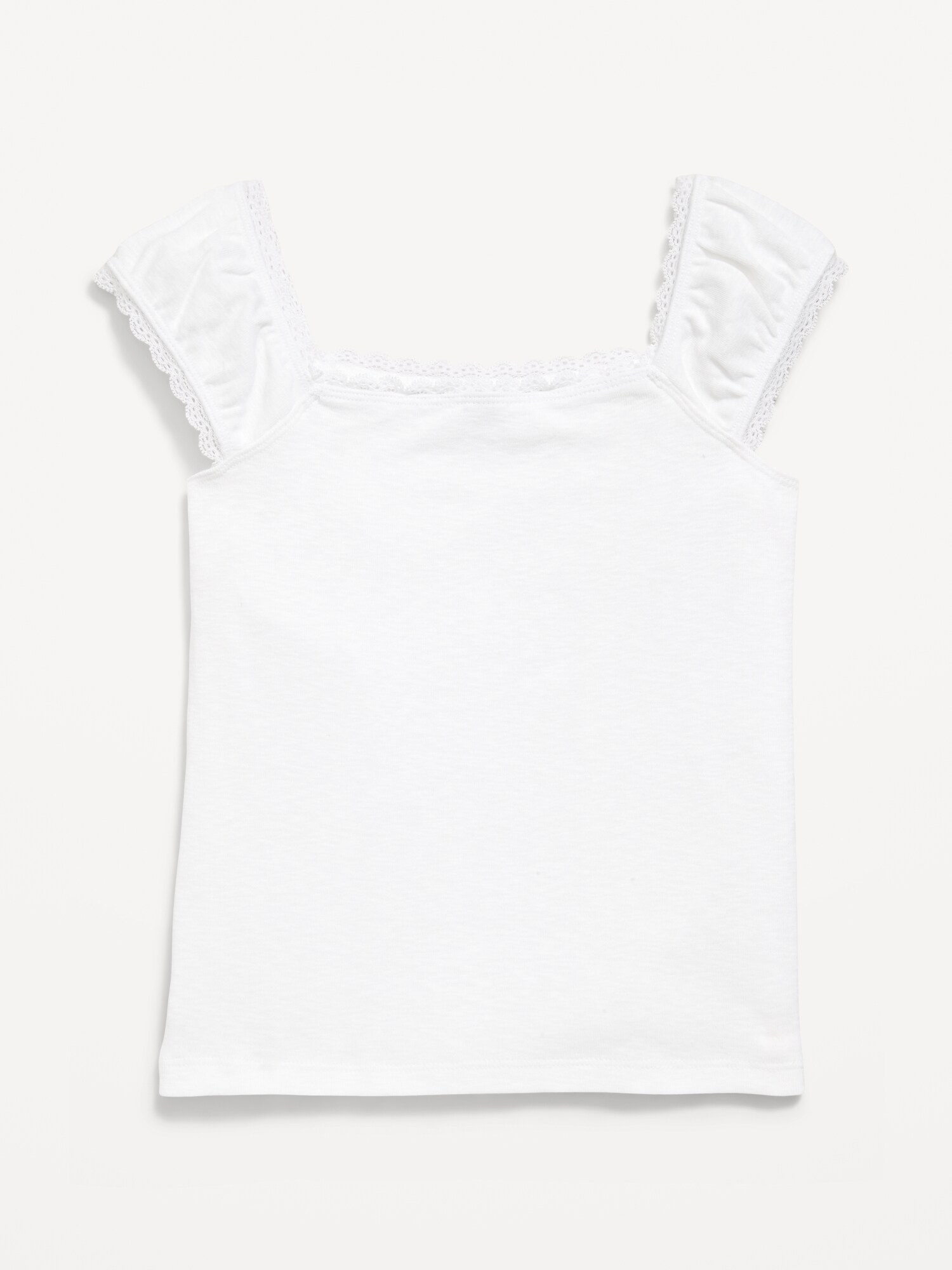 Топ Old Navy Short-Sleeve Ribbed Top для девочек, цвет: Белый — фото 2
