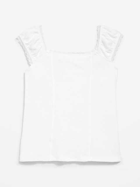 Short-Sleeve Ribbed Top for Girls