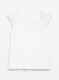 Image number 1 showing, Short-Sleeve Ribbed Top for Girls