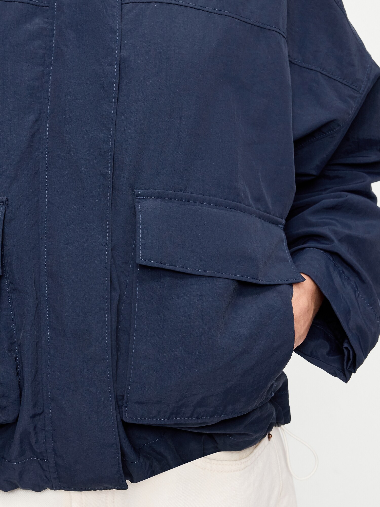 Женская куртка Old Navy Full-Zip Windbreaker, цвет: Тёмно-синий — фото 3
