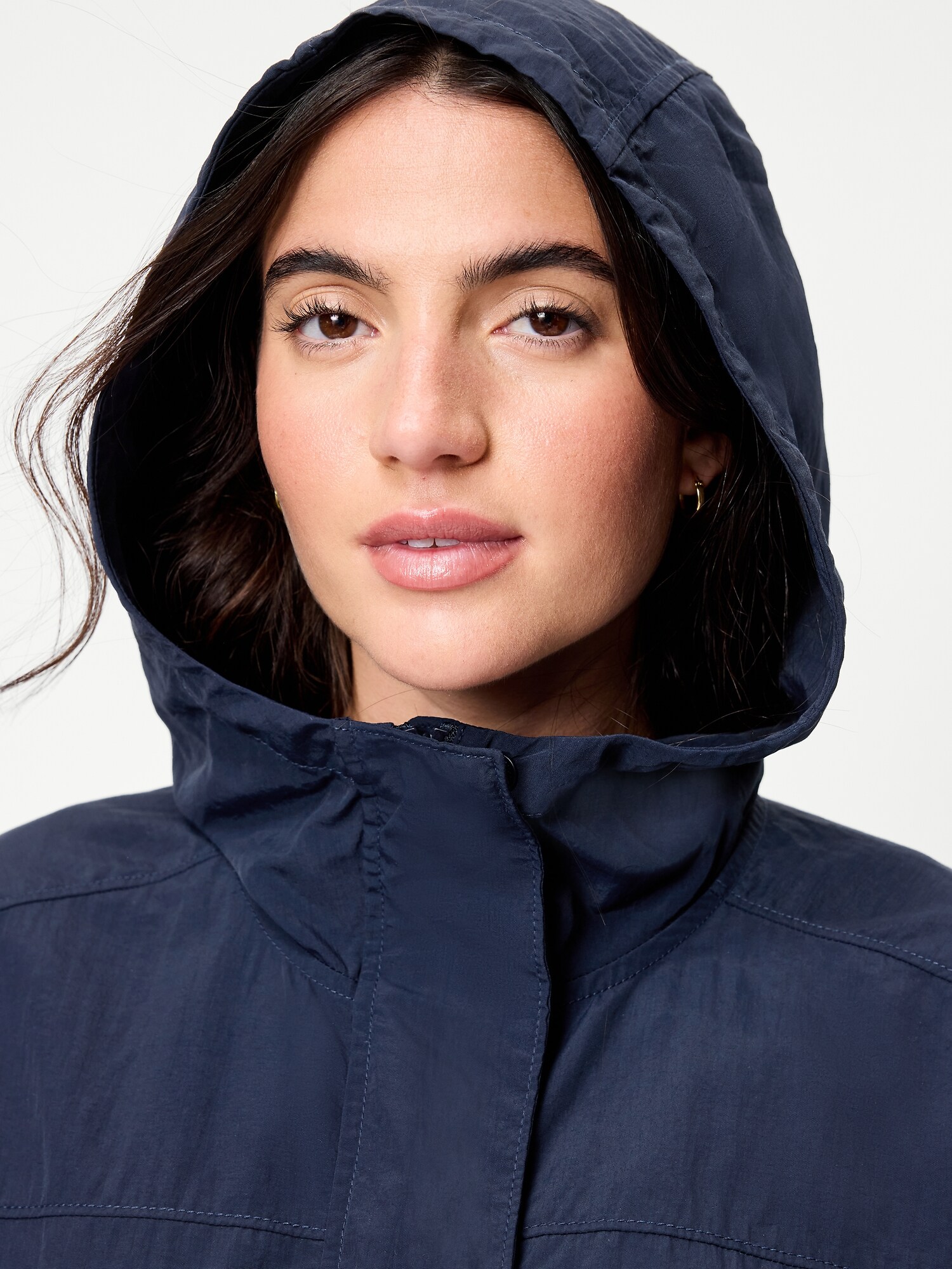 Женская куртка Old Navy Full-Zip Windbreaker, цвет: Тёмно-синий — фото 4