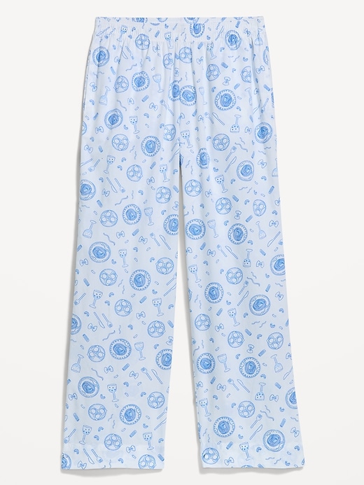 Image number 4 showing, High-Waisted Poplin Pajama Pant