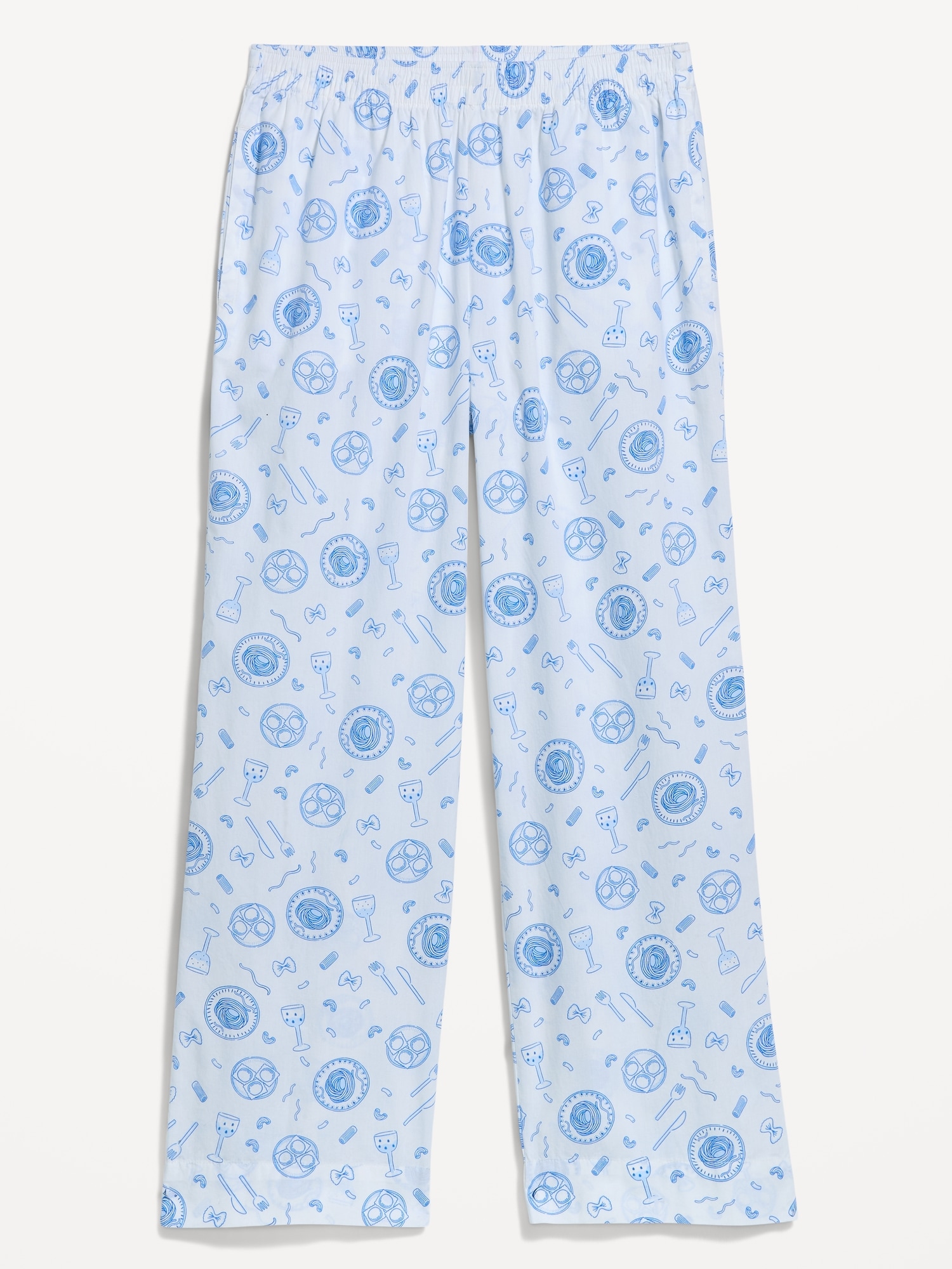 High-Waisted Poplin Pajama Pant