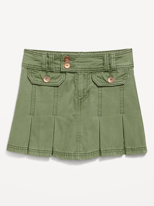 Image number 2 showing, Pleated Utility Twill Skirt for Girls