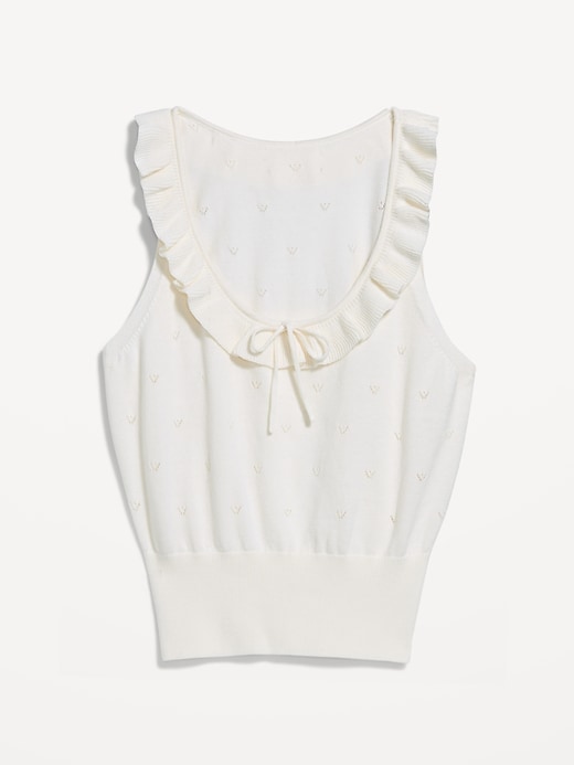 Image number 4 showing, SoSoft Cotton Tie-Front Pointelle Tank Top