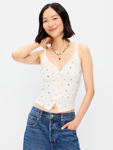 Button-Down Cami Tank Top