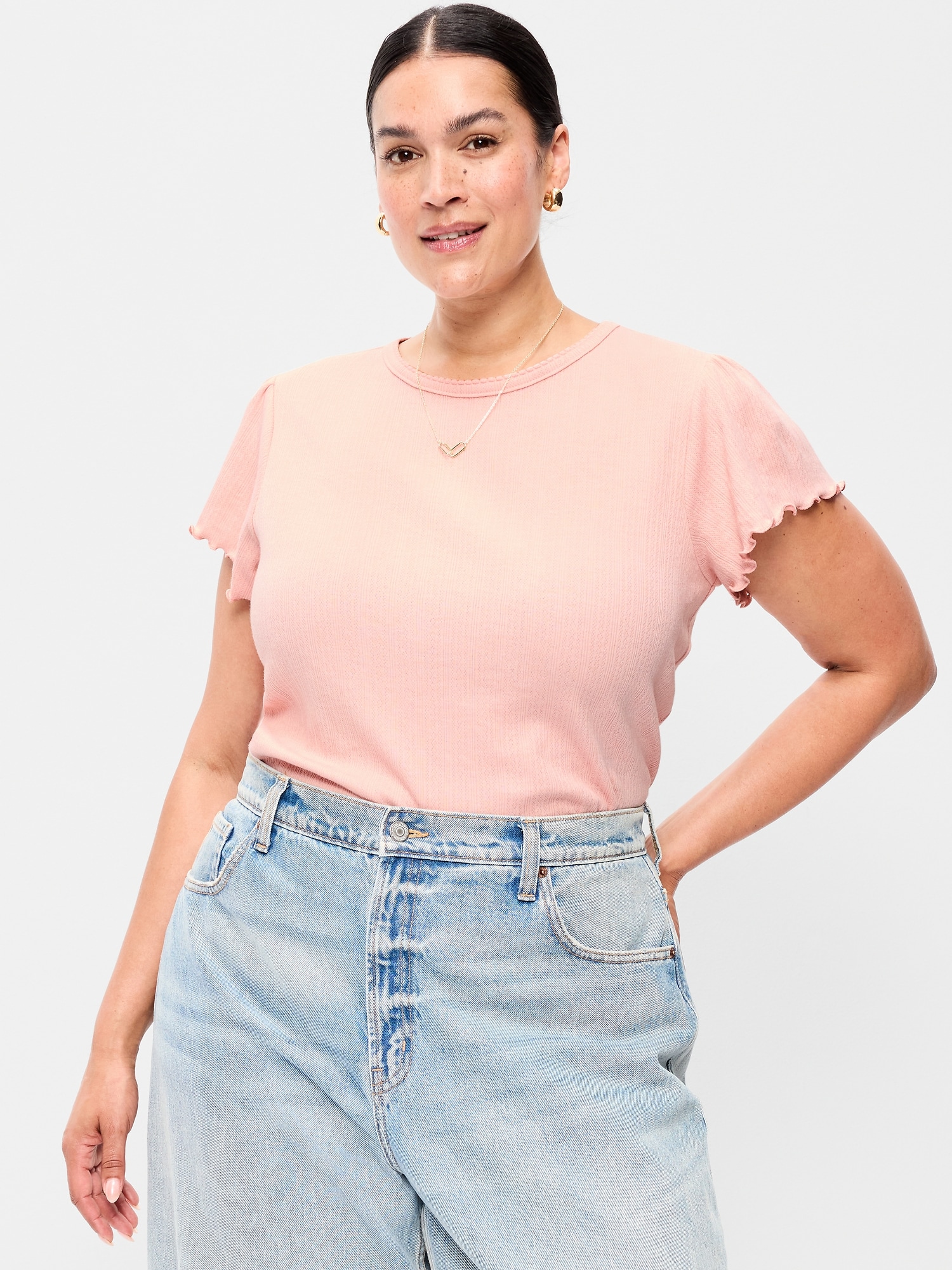 Lettuce-Edge Pointelle Top