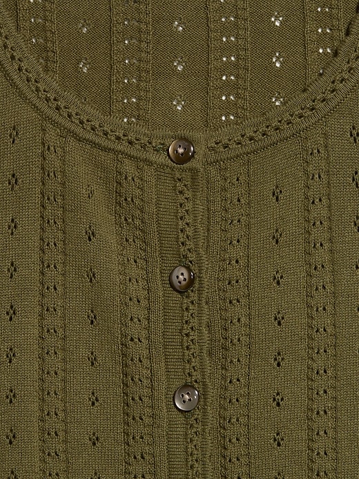 Image number 4 showing, Seaside Cotton Short-Sleeve Button-Down Sweater