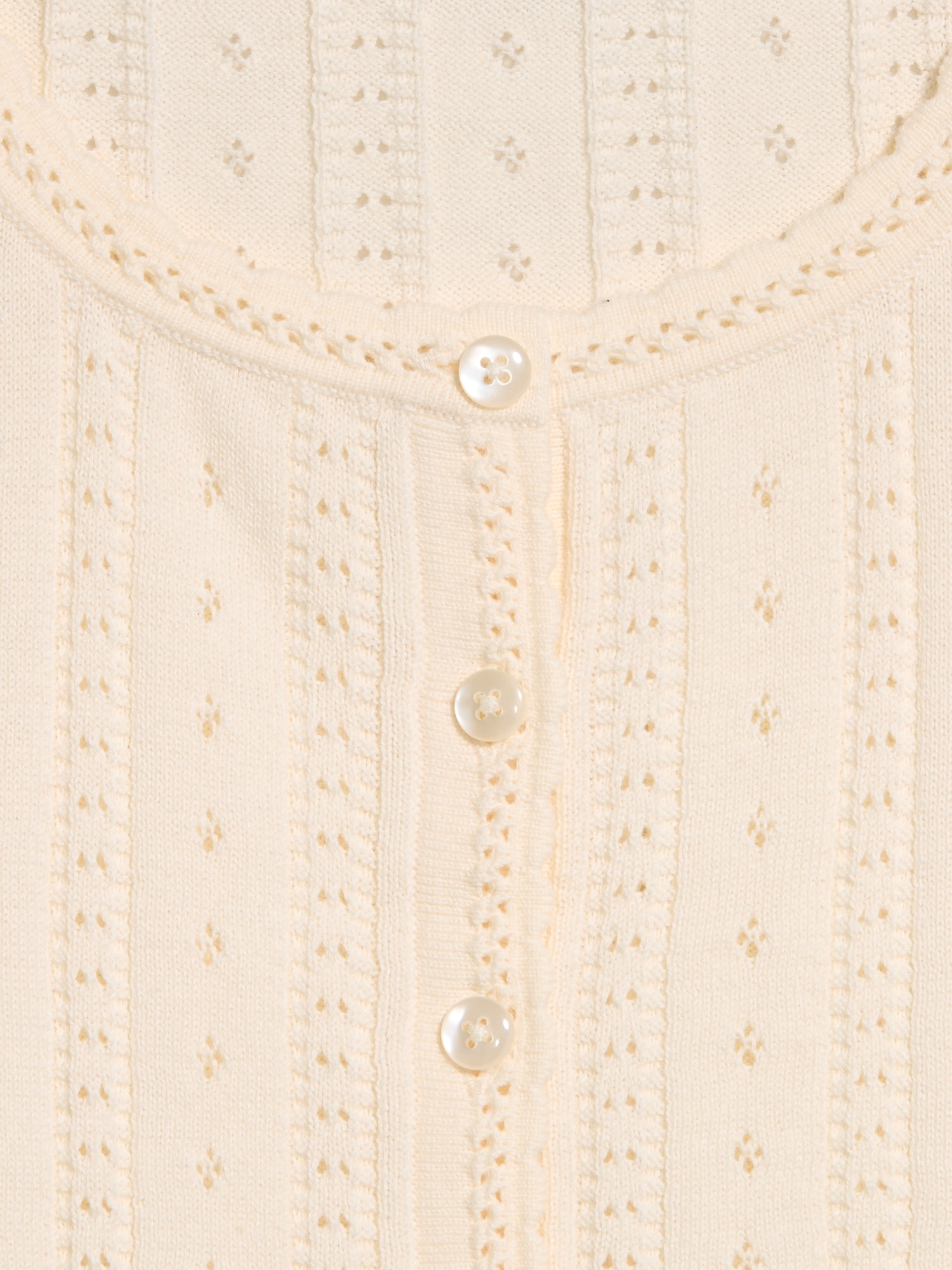 Seaside Cotton Short-Sleeve Button-Down Sweater