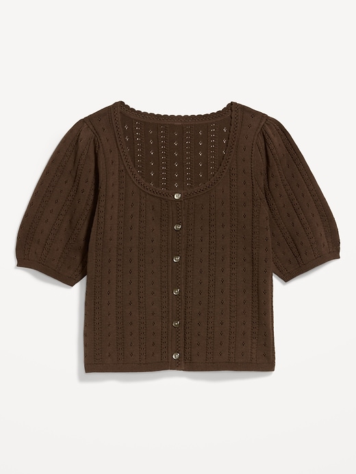 Image number 4 showing, Seaside Cotton Short-Sleeve Button-Down Sweater