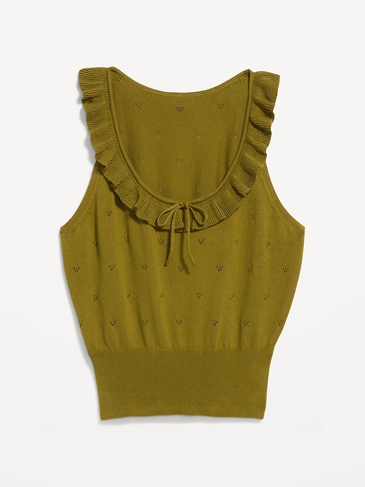 Image number 4 showing, SoSoft Cotton Tie-Front Pointelle Tank Top