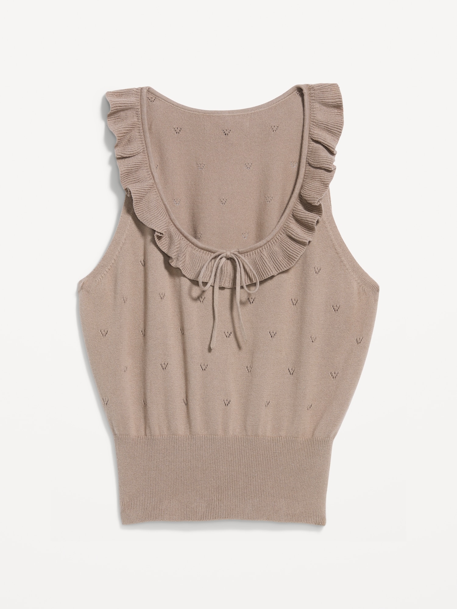 SoSoft Cotton Tie-Front Pointelle Tank Top