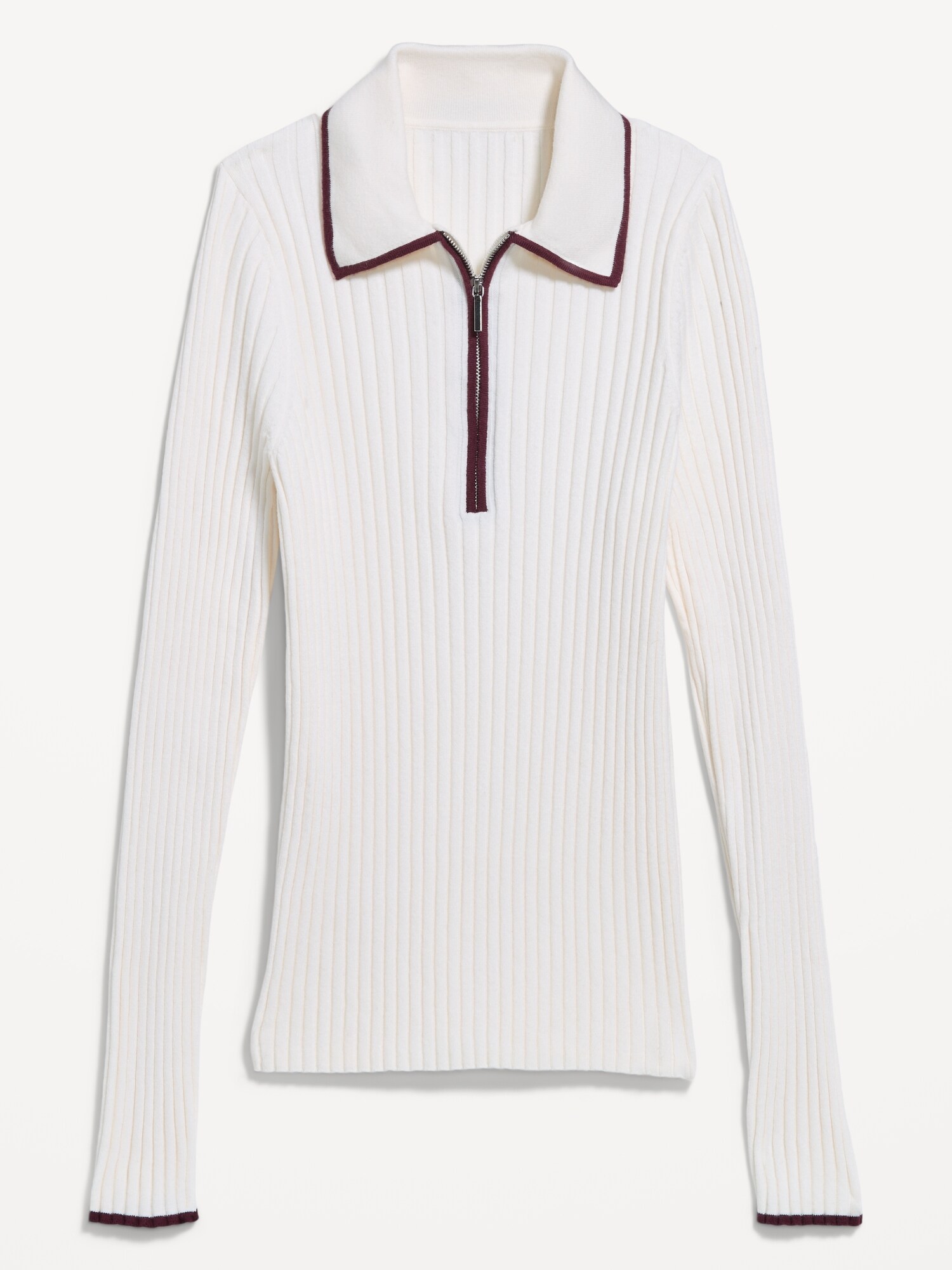 Женский топ Old Navy Long-Sleeve Half-Zip Top, цвет: Creme De La Creme — фото 4