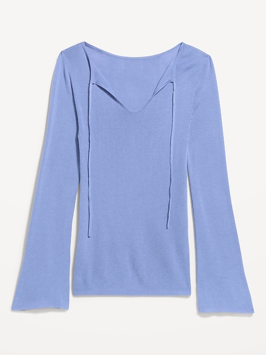 Image number 1 showing, Bell-Sleeve Keyhole Top