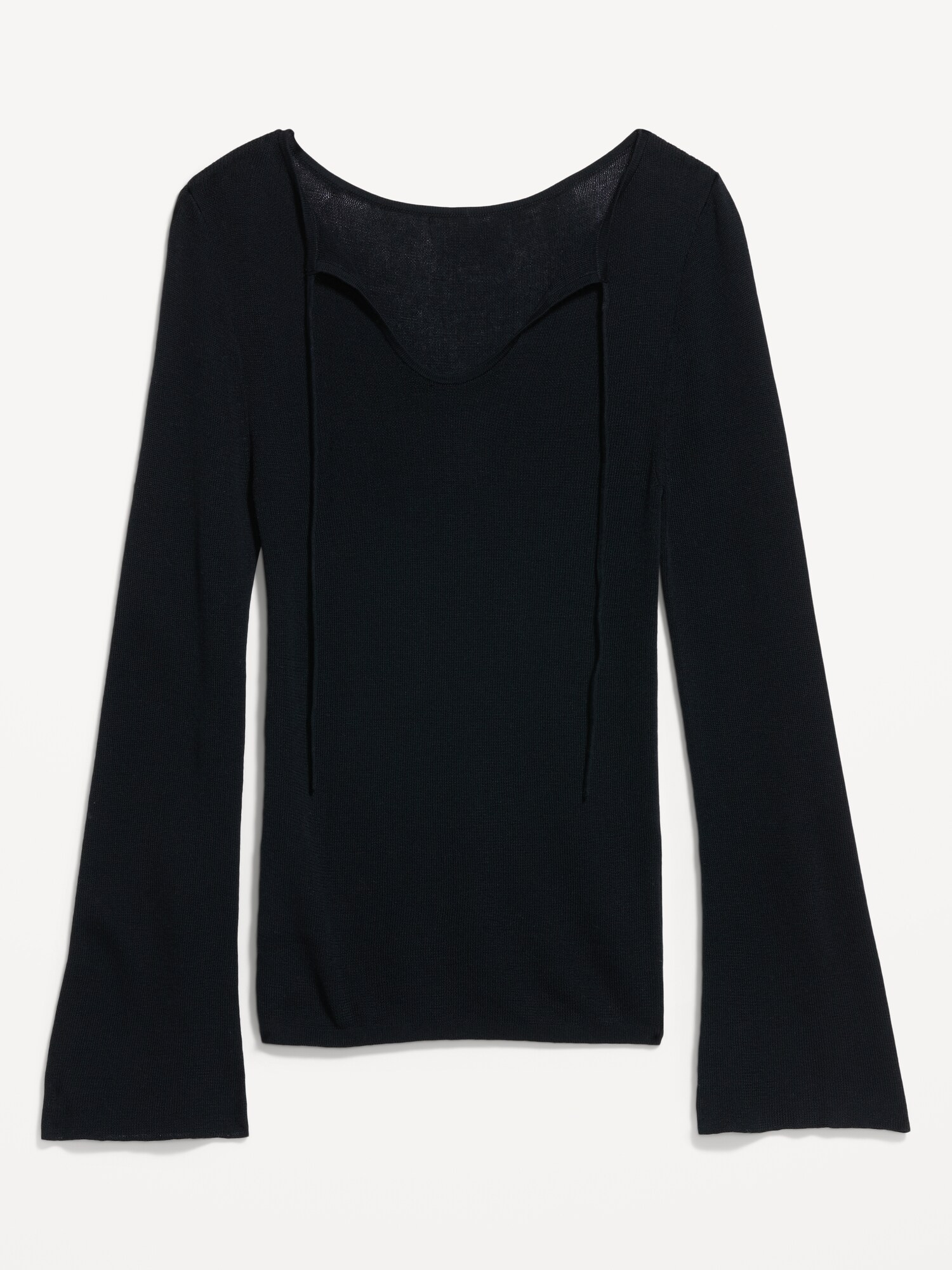 Женский топ Old Navy Bell-Sleeve Keyhole Top, цвет: Чёрный — фото 4