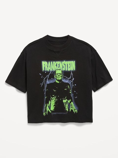 Frankenstein™ Oversized Gender-Neutral Graphic T-Shirt for Kids
