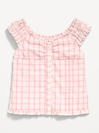 Image number 2 showing, Short-Sleeve Sweetheart-Neck Button-Front Top for Girls