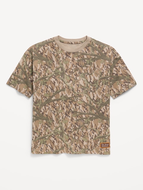 Oversized Short-Sleeve Pocket T-Shirt for Boys