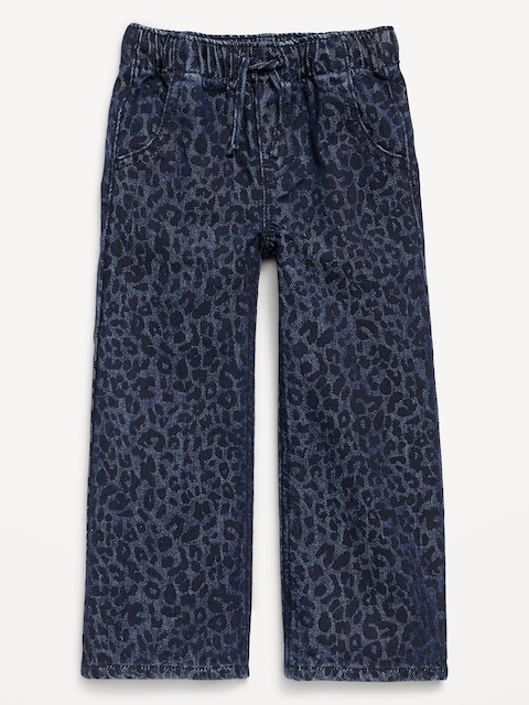 High-Waisted Baggy Wide-Leg Pull-On Jeans for Toddler Girls