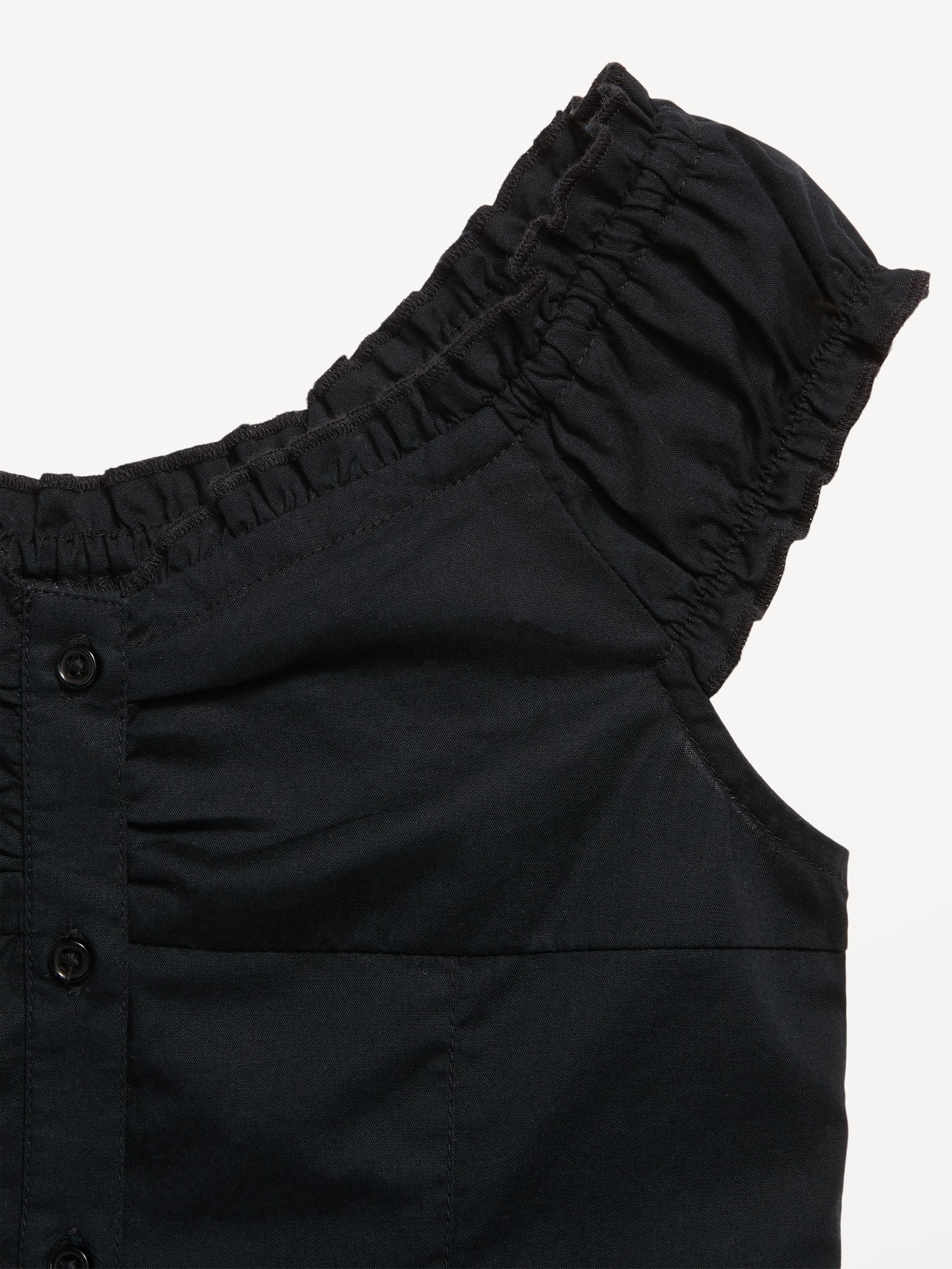 Short-Sleeve Fit and Flare Button-Front Dress for Girls