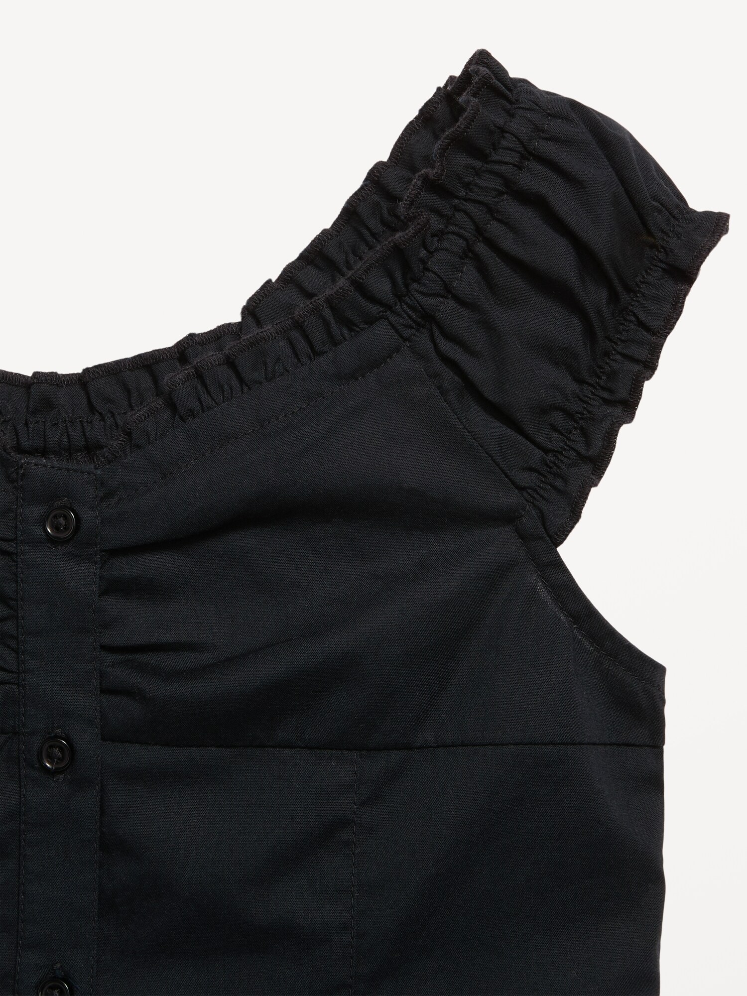 Платье Old Navy Short-Sleeve Fit and Flare Button-Front Dress для девочек, цвет: Чёрный — фото 3