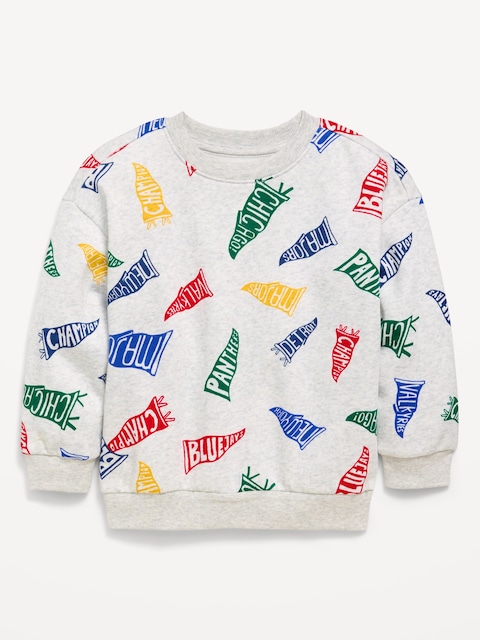 Oversized Printed Crew-Neck Sweatshirt for Toddler Boys