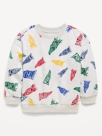 Image number 1 showing, Oversized Printed Crew-Neck Sweatshirt for Toddler Boys
