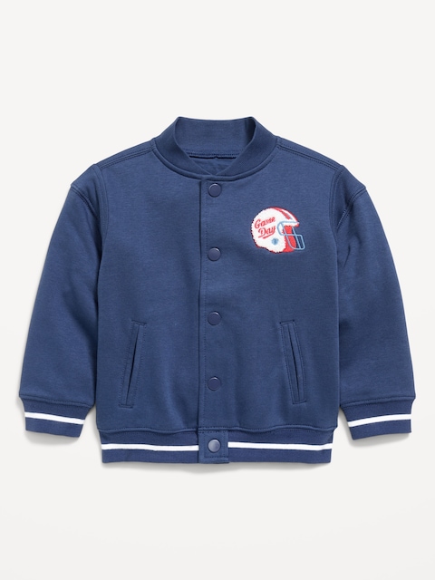 Oversized Fleece Bomber Jacket for Toddler Boys