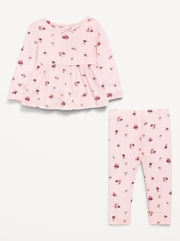 Image number 2 showing, Long-Sleeve Pointelle-Knit Top and Pants Set for Baby