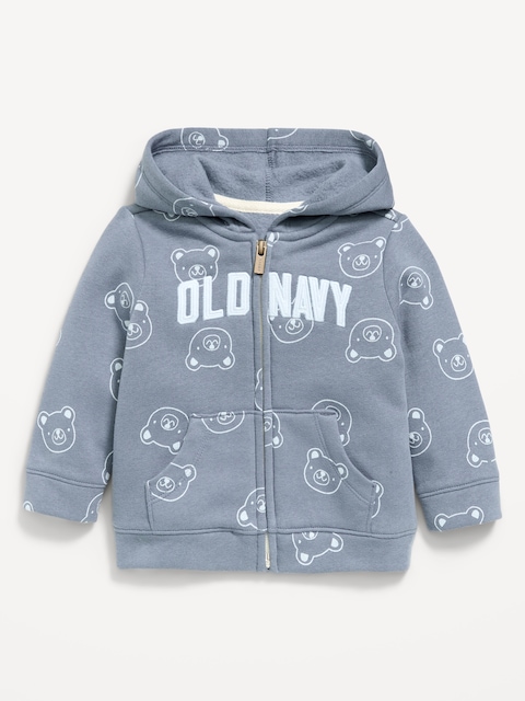 Printed Logo Graphic Zip Hoodie for Baby