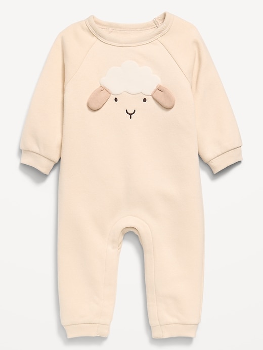 Image number 1 showing, Printed Long-Sleeve Fleece One-Piece for Baby