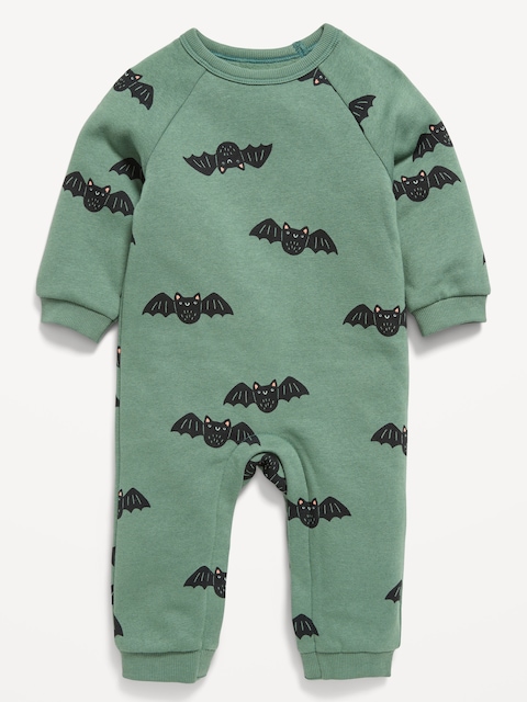 Printed Long-Sleeve Fleece One-Piece for Baby