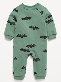 Image number 1 showing, Printed Long-Sleeve Fleece One-Piece for Baby