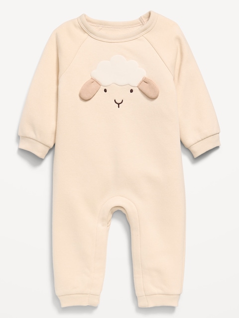 Printed Long-Sleeve Fleece One-Piece for Baby