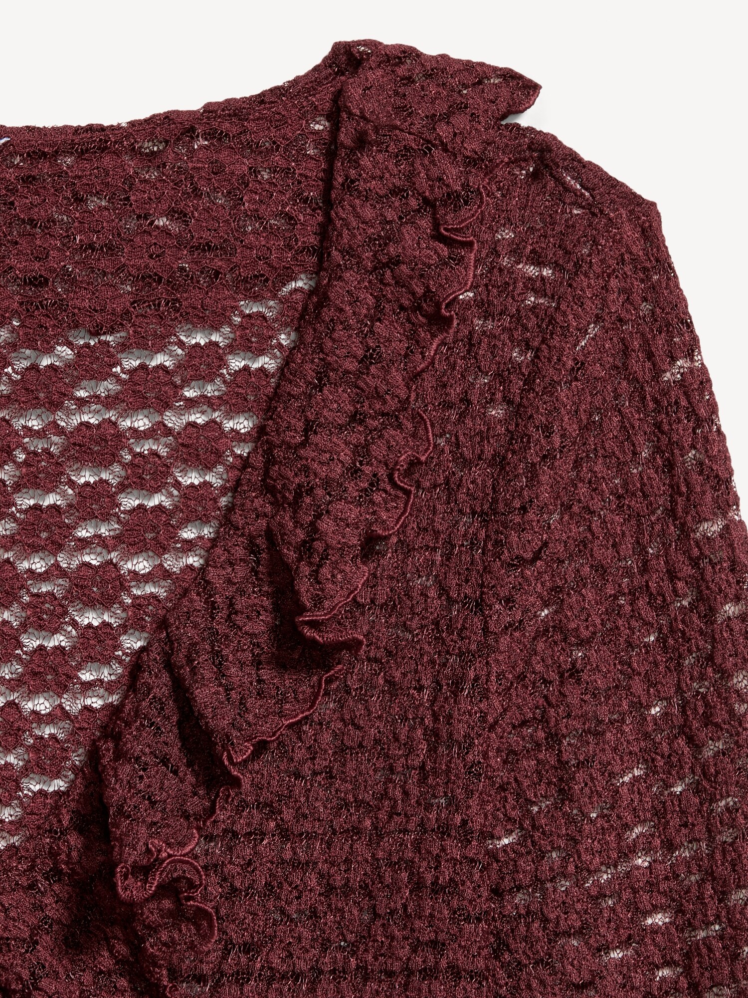 Женский топ Old Navy Fitted Bell-Sleeve Ruffle Top, цвет: Reddy Or Not — фото 4