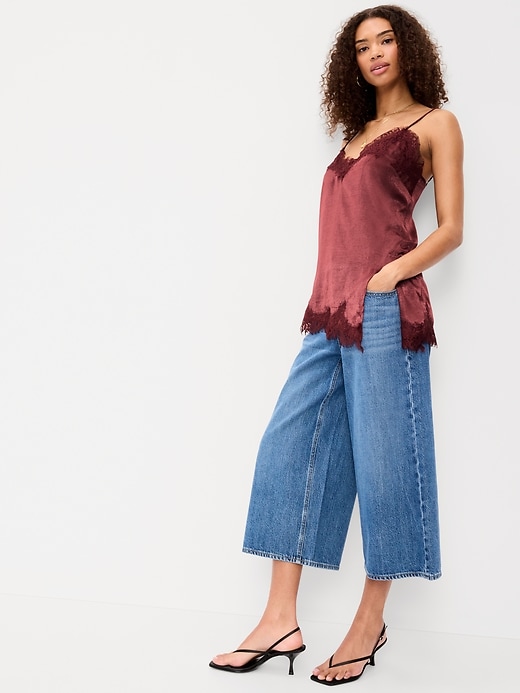 Image number 3 showing, Asymmetrical Lace-Trim Cami Top