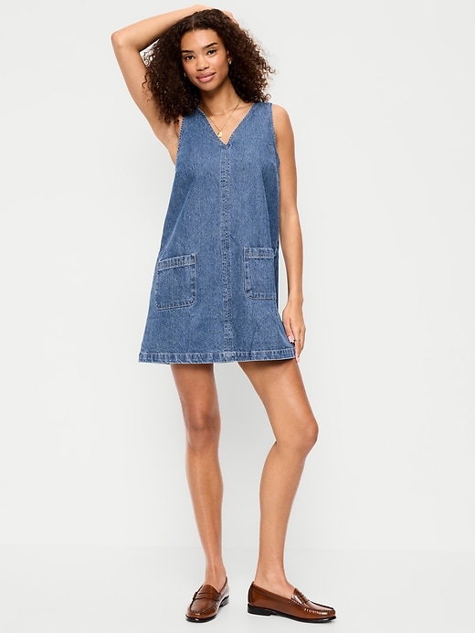 Image number 1 showing, Patch Pocket Denim Mini Dress