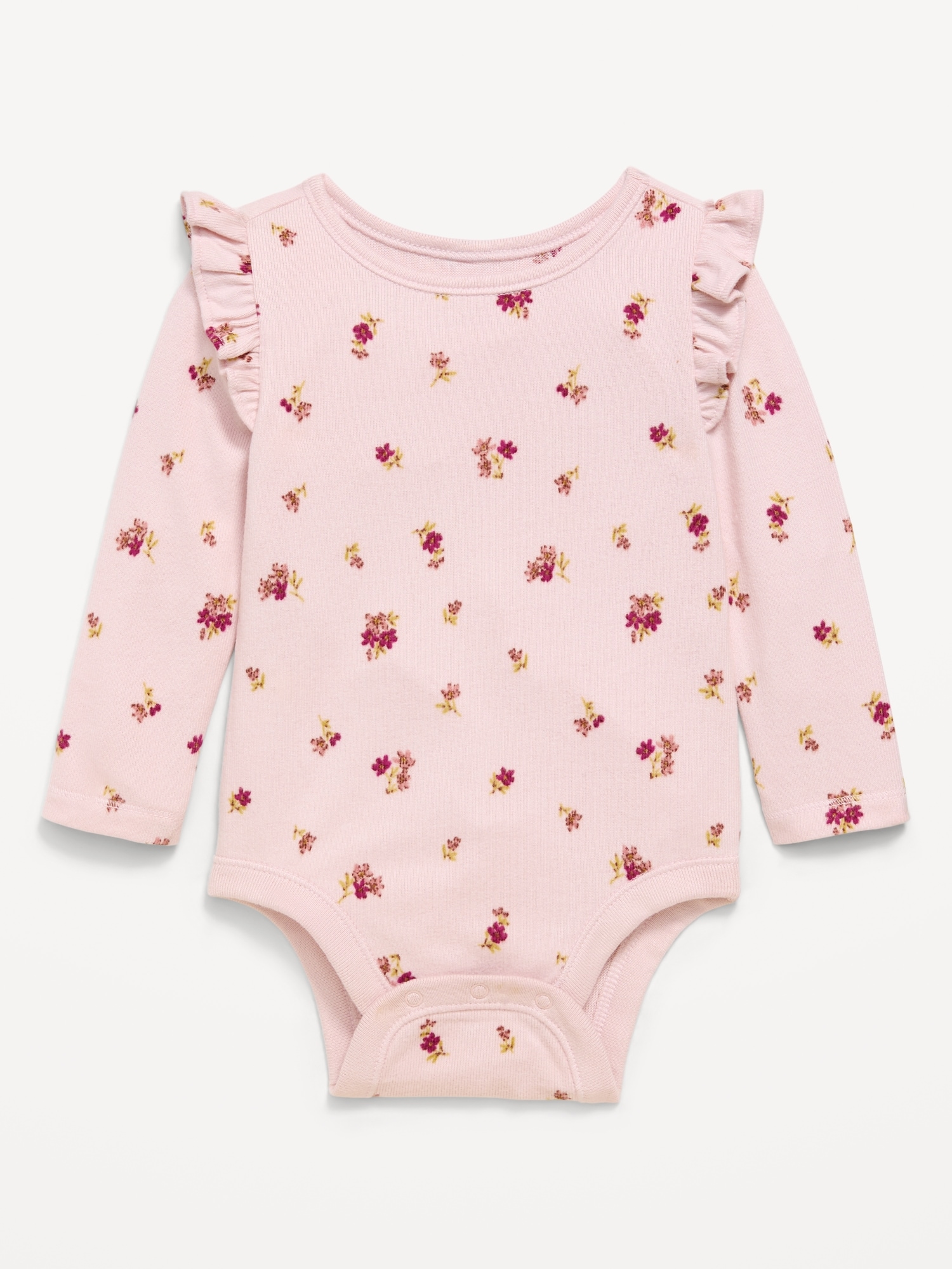 Printed Long-Sleeve Ruffled Bodysuit for Baby