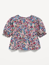 Image number 1 showing, Short Puff-Sleeve Top for Toddler Girls