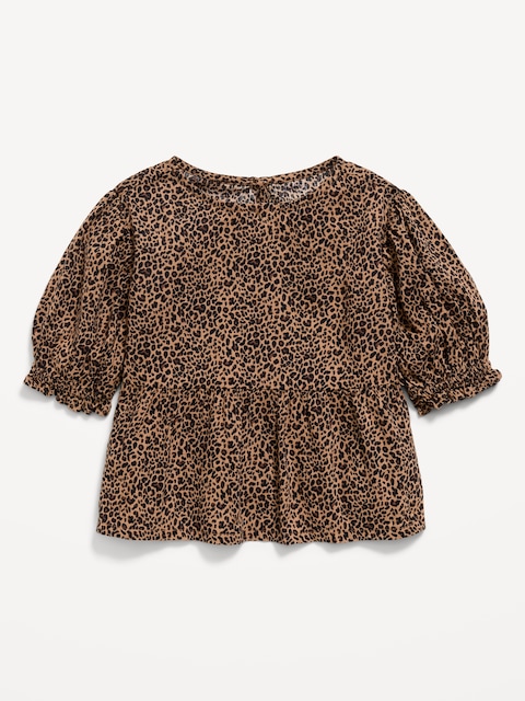 Short Puff-Sleeve Top for Toddler Girls