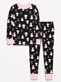 Image number 1 showing, Printed Snug-Fit Graphic Pajama Set for Girls