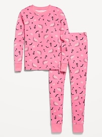 Image number 1 showing, Printed Snug-Fit Graphic Pajama Set for Girls