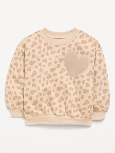Printed Oversized Long-Sleeve Sweatshirt for Toddler Girls